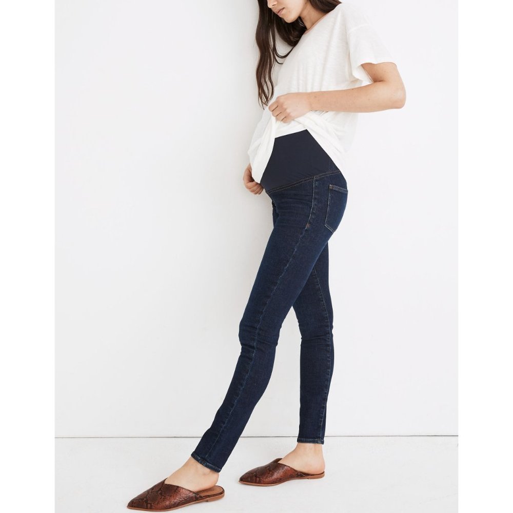 NWT Maternity Over-the-Belly Skinny Jeans in Orland Wash Denim Edition 29